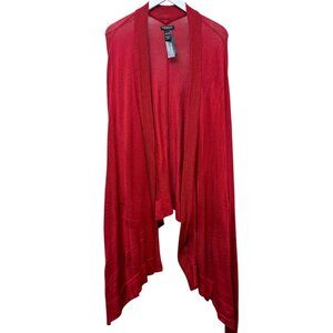 Lane Bryant Sweater Shawl Red Cape One Size Holiday Christmas Cardigan Top